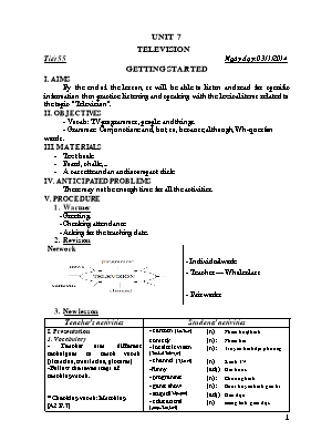 Giáo án Tiếng Anh Lớp 6 - Tiết 55 đến 12 - Năm học 2013-2014